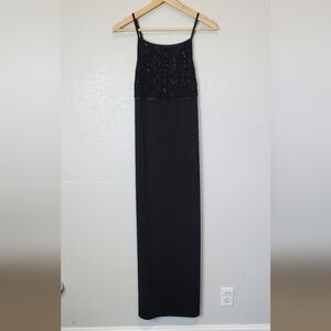 Byer Too California Elegant Black Evening Maxi Slip Dress Size XS Vintage 90s